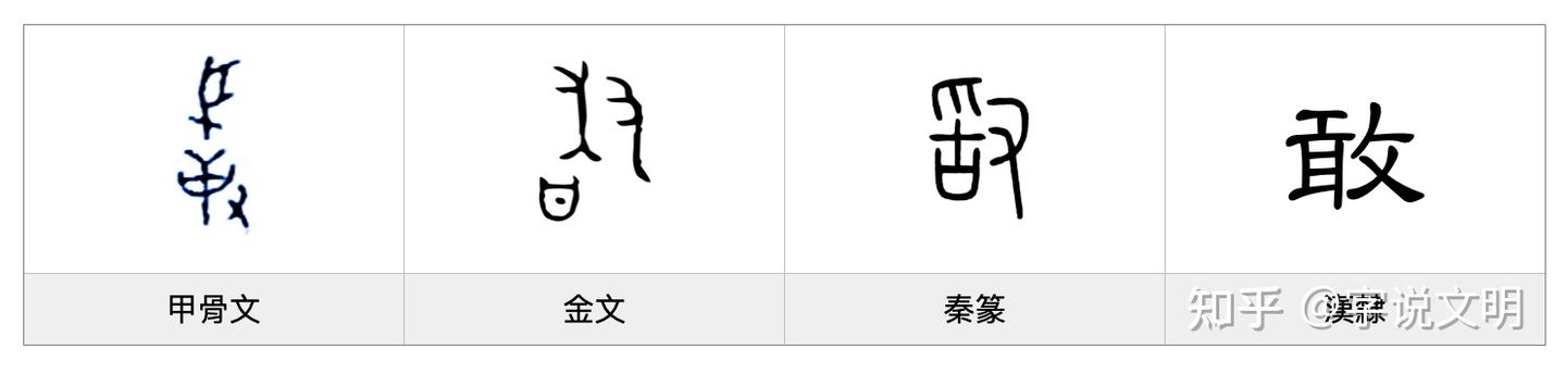 敢——每日一字·攴部字- 知乎