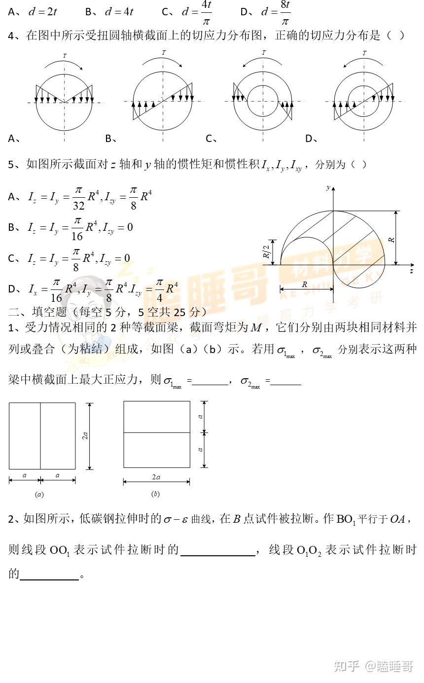 真题分享—贵州大学841材料力学 - 知乎