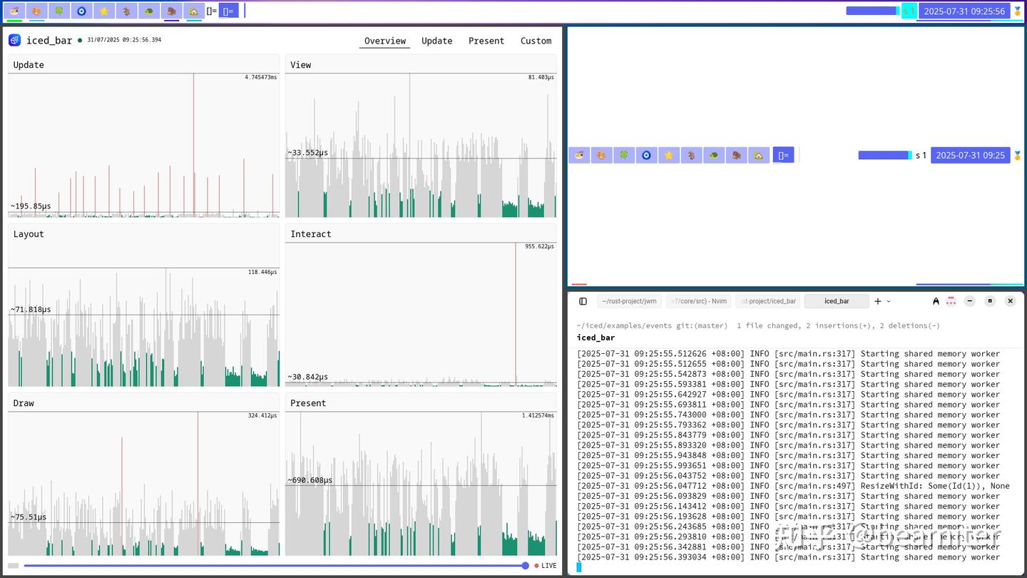 动态平铺窗口管理器JWM状态栏套娃之-这次使用Rust GUI库Iced - 知乎
