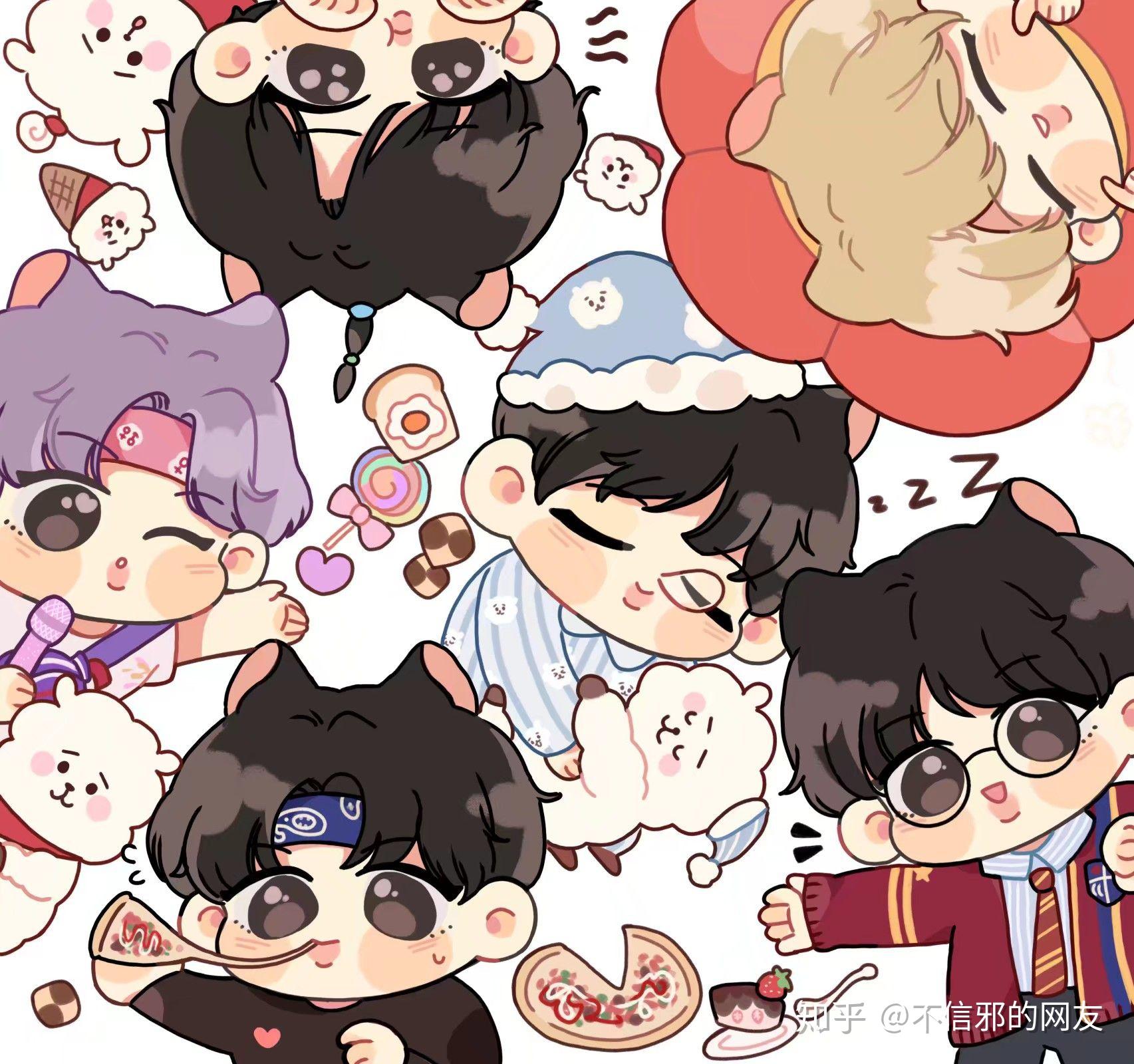 求助有没有防弹少年团的q版人物图片