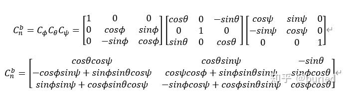 北东地和东北天两种导航坐标系下的欧拉角Euler Angles、方向余弦矩阵DCM和四元数Quaternion的转化 - 知乎