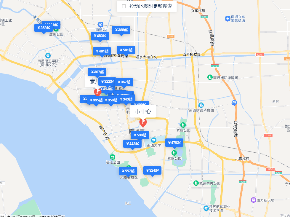 崇川区(包含原港闸)——旅游度假地分布