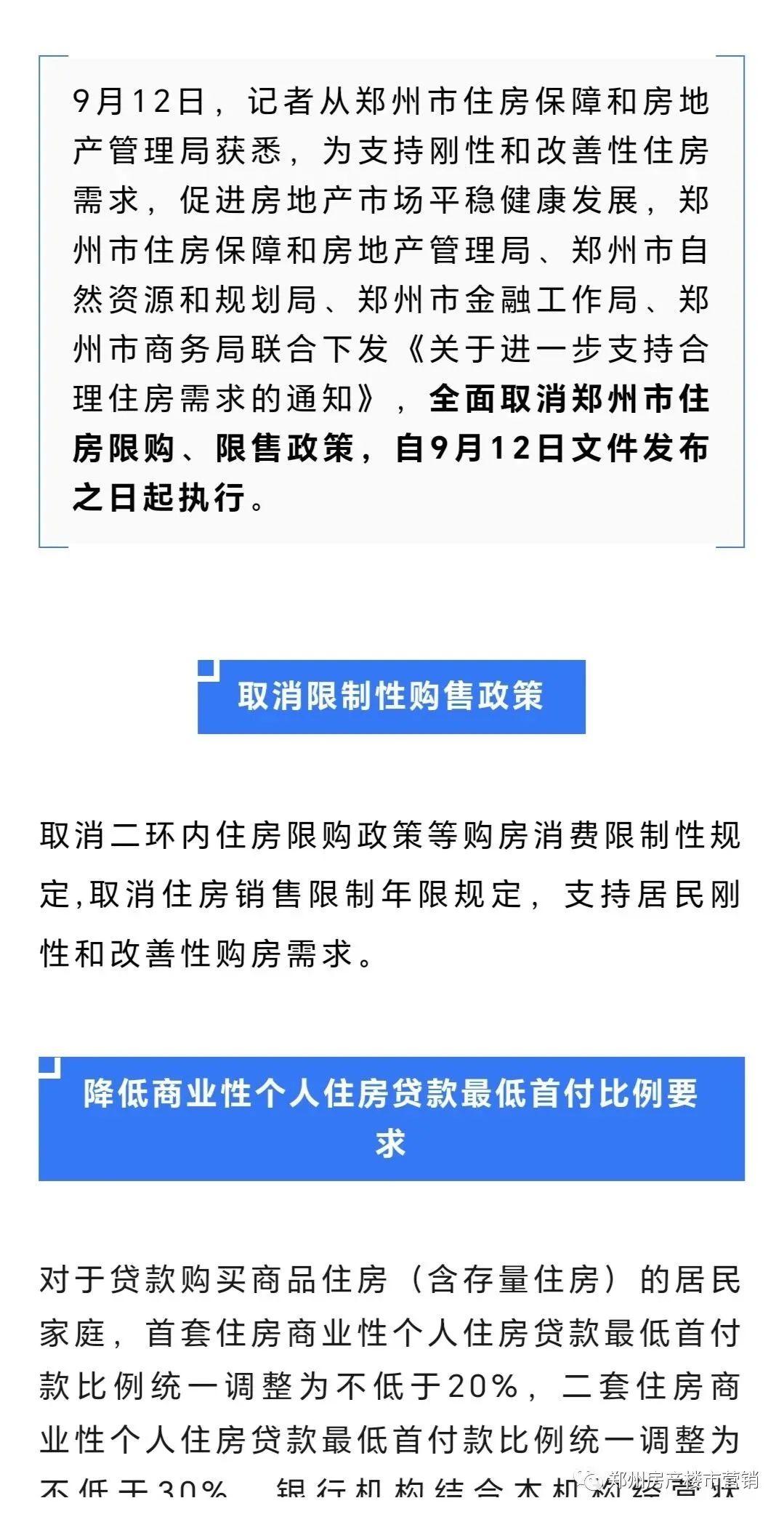 河南郑州全面取消限购、限售政策，下调二套房首付款比例_住房_责任_支持