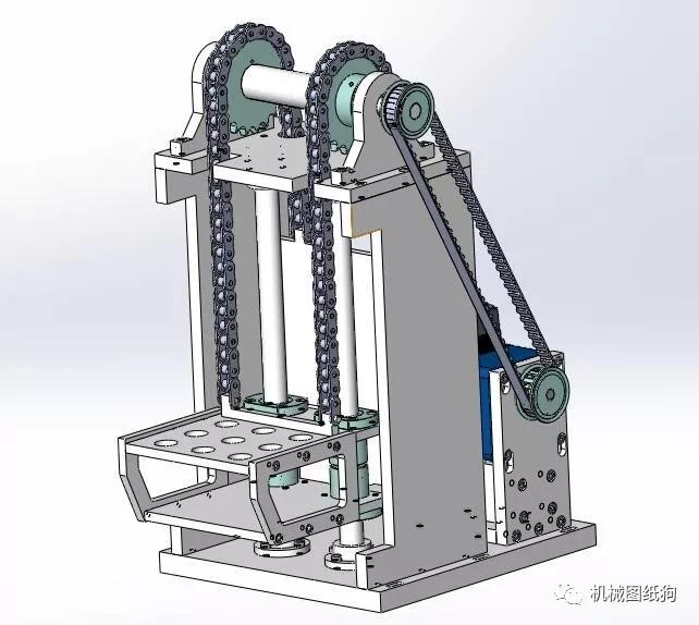 【非标数模】电机链条升降机构3d图纸 solidworks设计