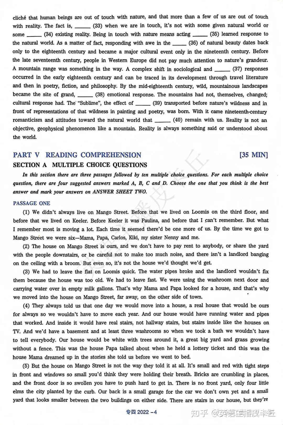 专四|2022年英语专业四级（专四）真题试卷+答案解析（电子版pdf) - 知乎