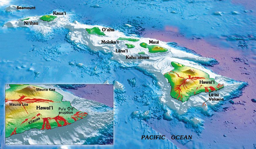 夏威夷群岛地形图片