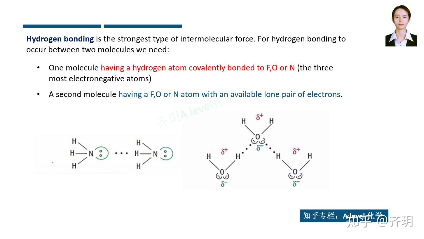 alevel化学核心知识点7氢键视频讲解