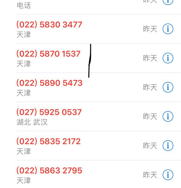 拦截某个区号内的电话