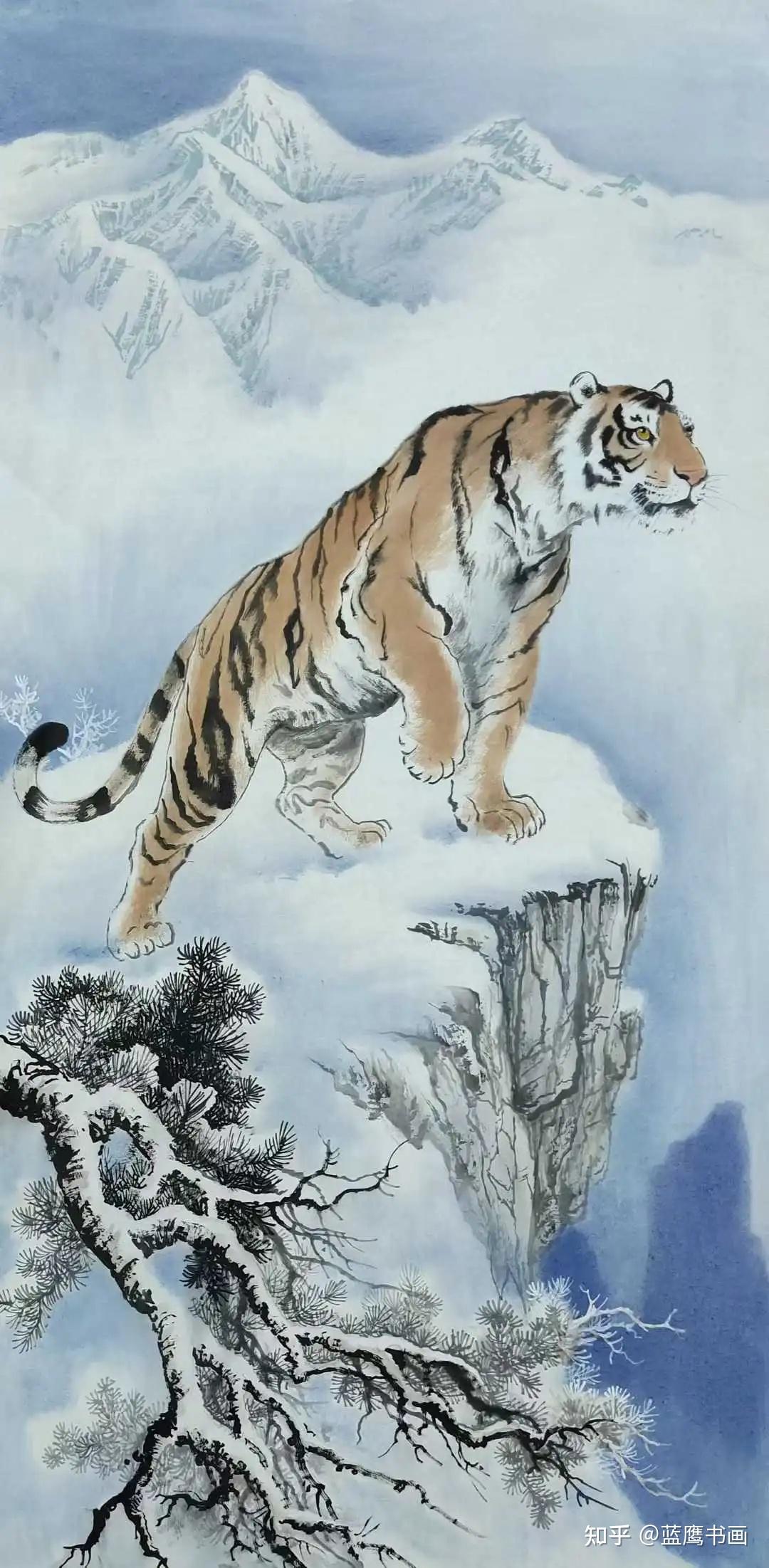 河越虎之進 「冬日」油彩画 10号 周国民雪野老虎赏析：寒松月写山君骨，雪岭毫抒志士心- 知乎