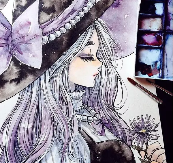 水彩画少女背景 怎么画水彩人物肖像 关维兴水彩画视频