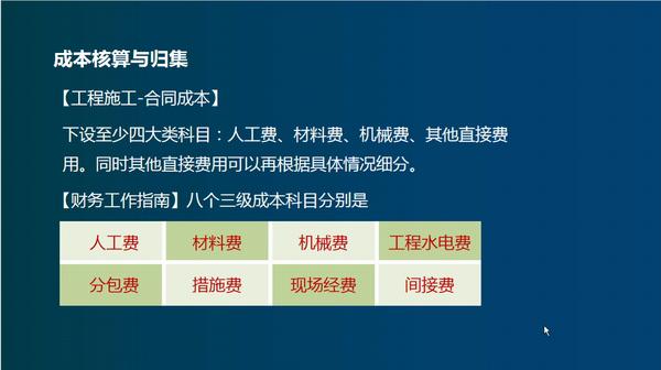 建築施工企業的會計科目四,成本核算與歸集.