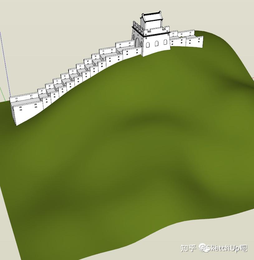 sketchup如何建模长城