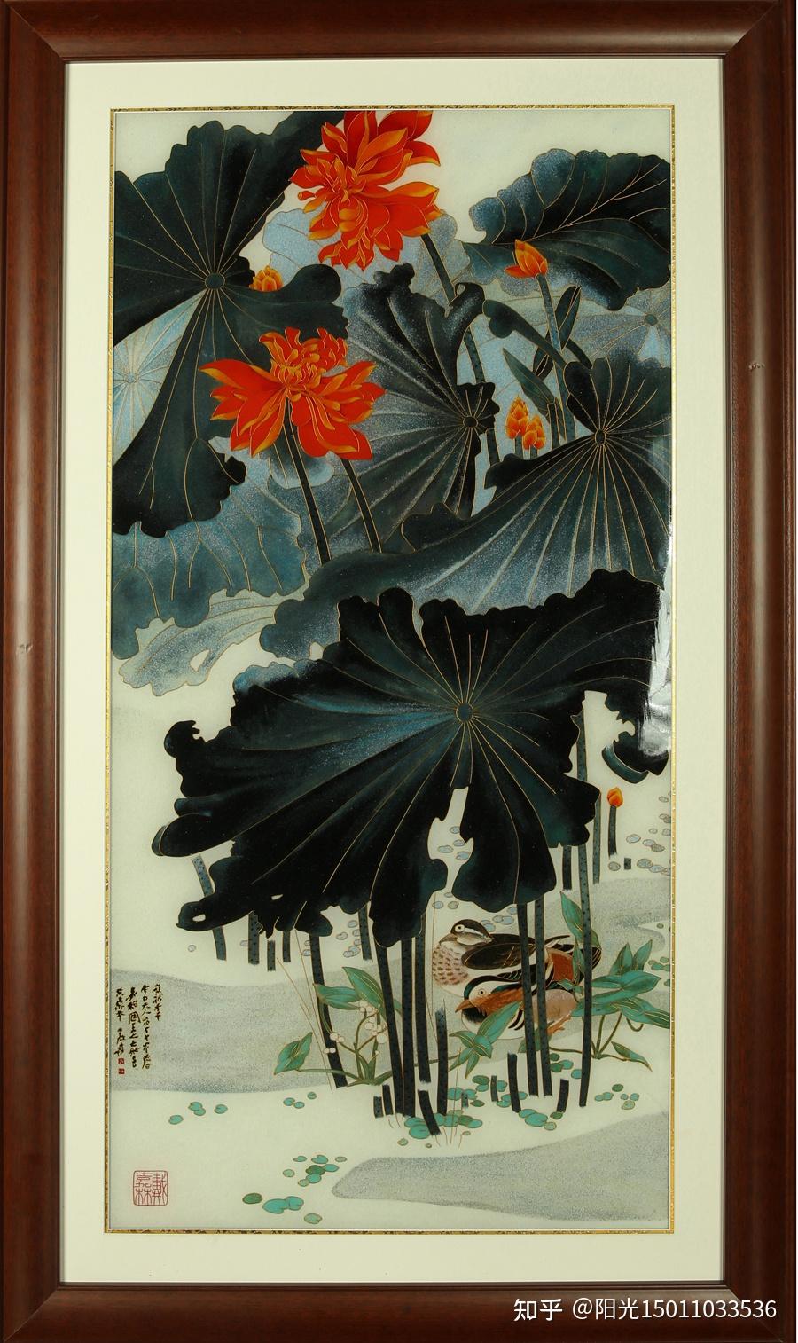 戴嘉林掐丝珐琅景泰蓝画嘉藕图高约90厘米荷花题材掐丝珐琅画 - 知乎