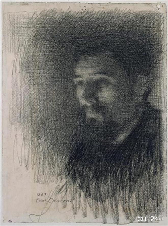 portrait of georges seurat 修拉的画像 | ernest-joseph laurent绘