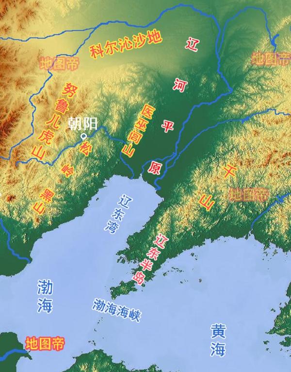 辽东半岛地形图图片