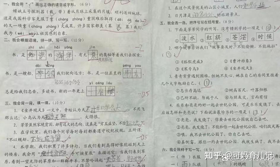 小学满分试卷长啥样?字迹工整全是对号,老师都忍不住要打满分
