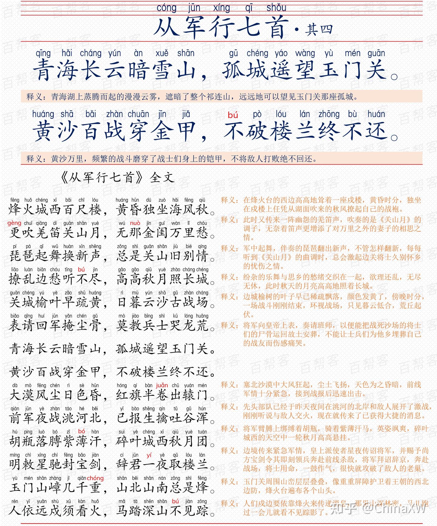 小学必背古诗306首》之课外194首- 知乎