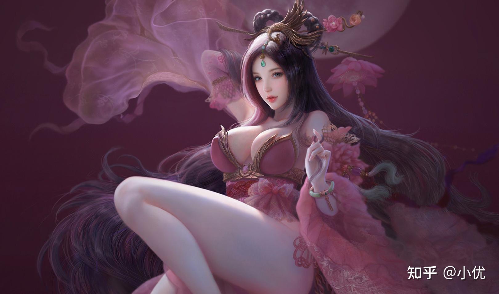 3d古风中国风仙侠美女游戏插画立绘cg设计参考美术图片素材