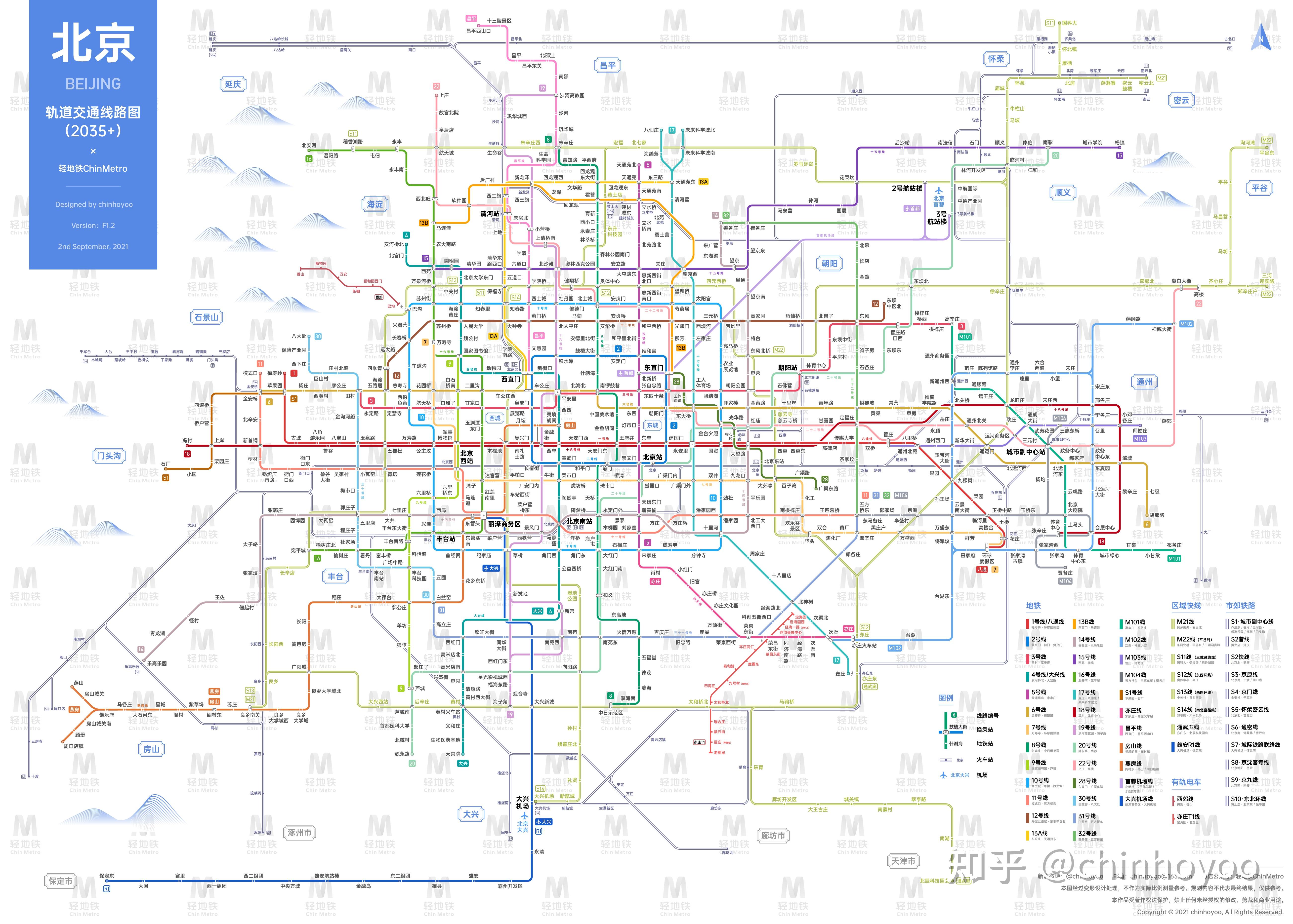 北京轨道交通线路图(2035+ / 2025+ / 运营版) - 知乎