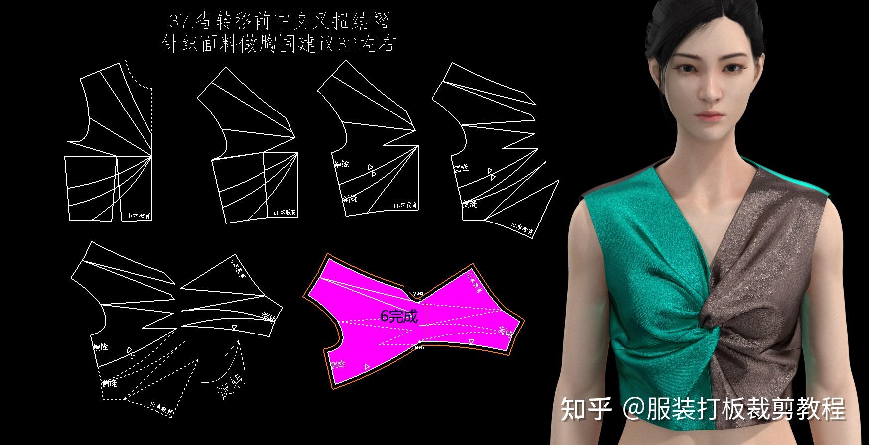 20款女装纸样省道转移 扭结制版原理