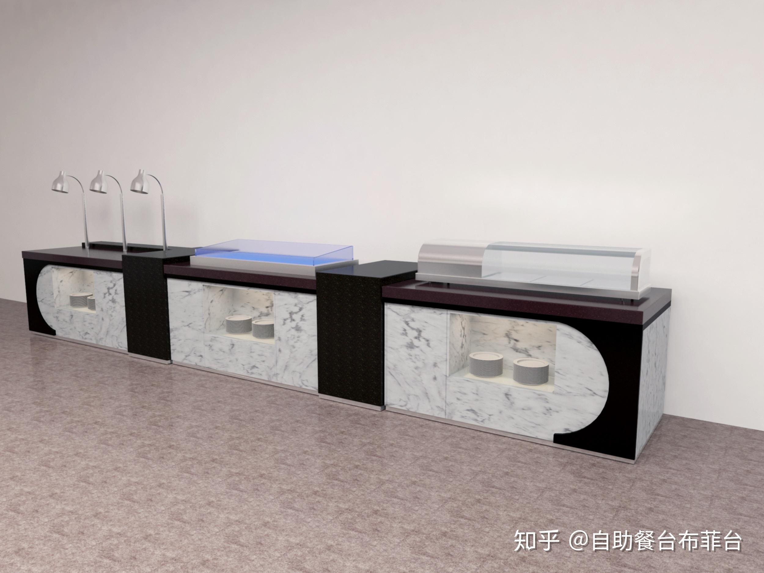 机关单位自助取餐台设计效果图