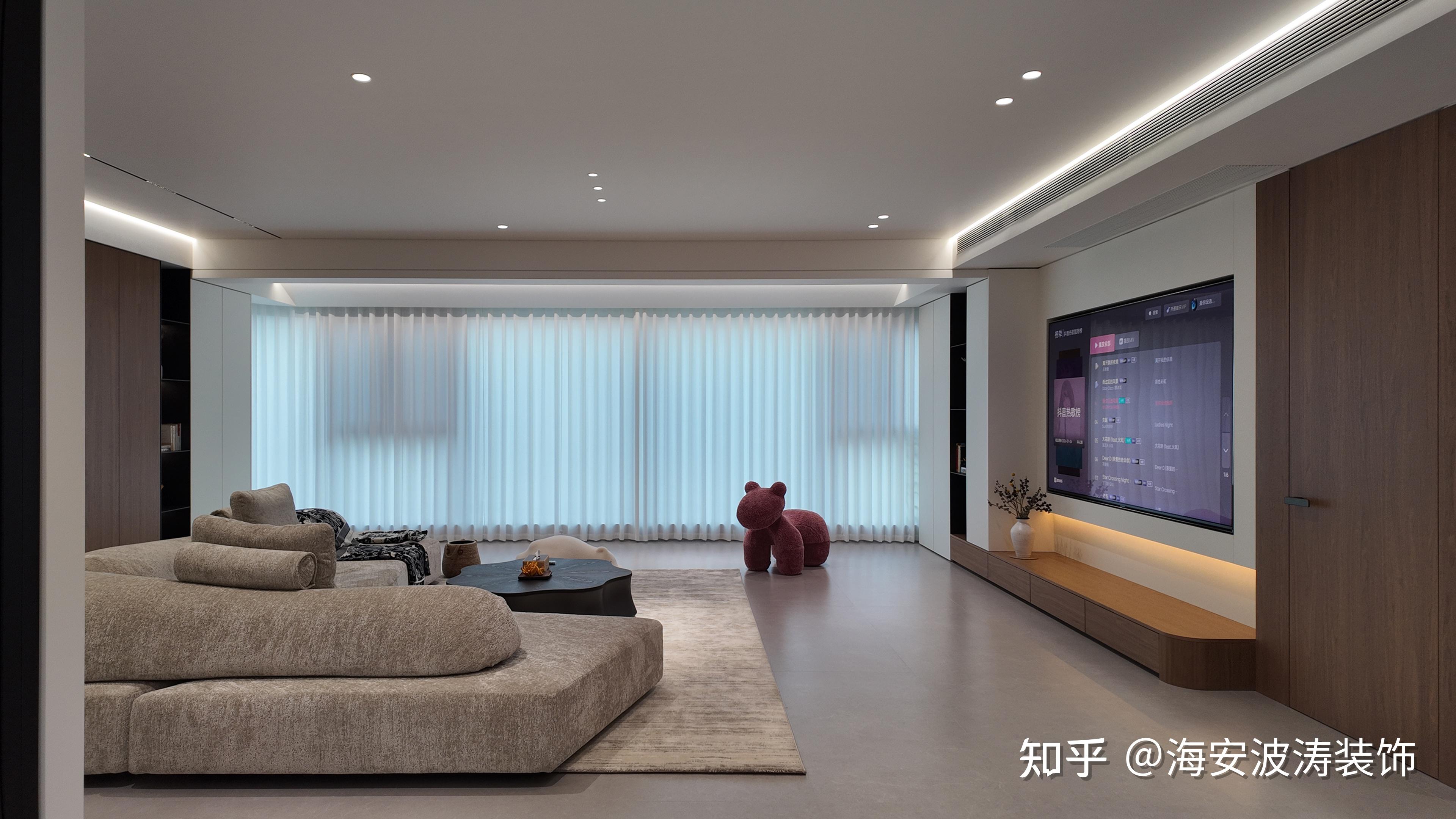 190㎡意式极简实景落地|温柔治愈的大平层客厅 - 知乎
