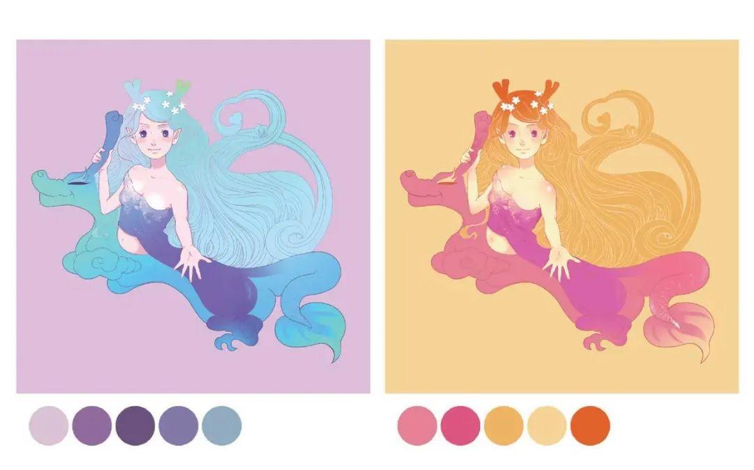 插画师也太难难难了,配色都这么多花样!