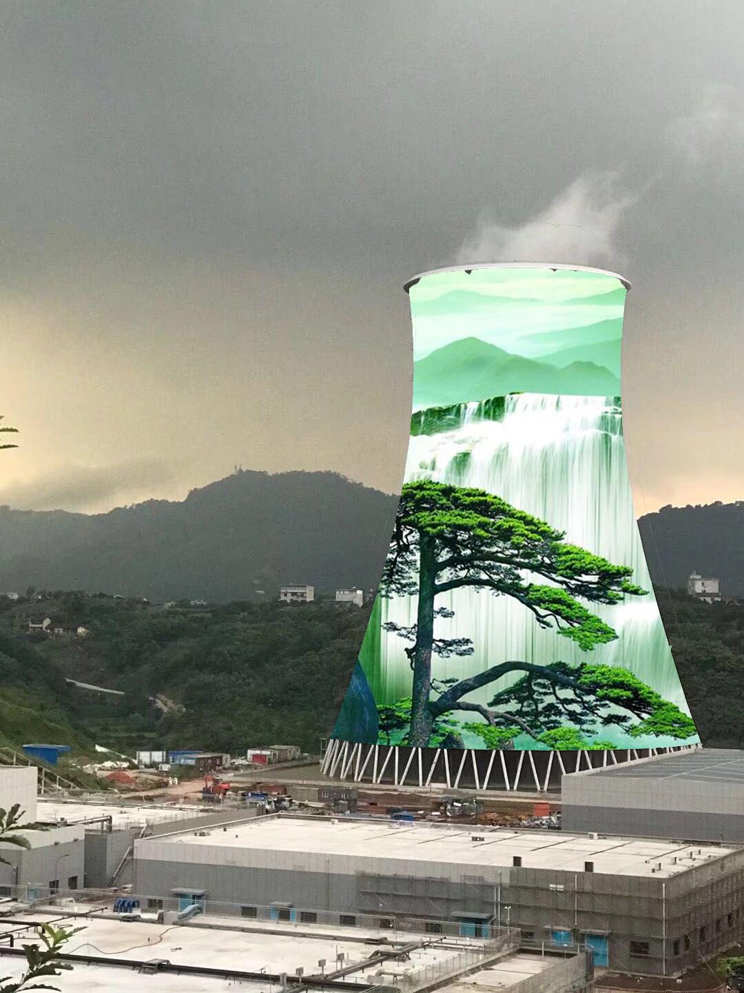 冷却塔外壁绘画彩绘施工