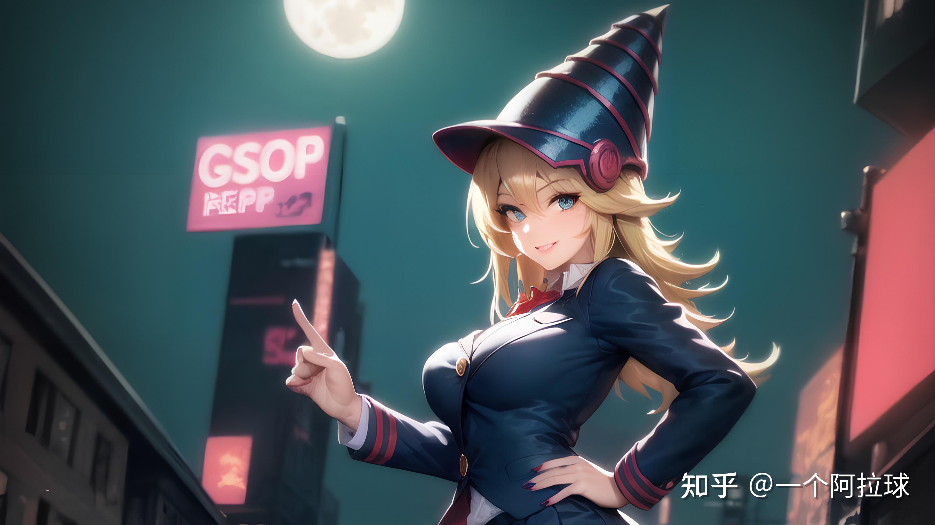 超好看的游戏王壁纸黑魔导女孩穿jk制服高清手机电脑二次元动漫壁纸