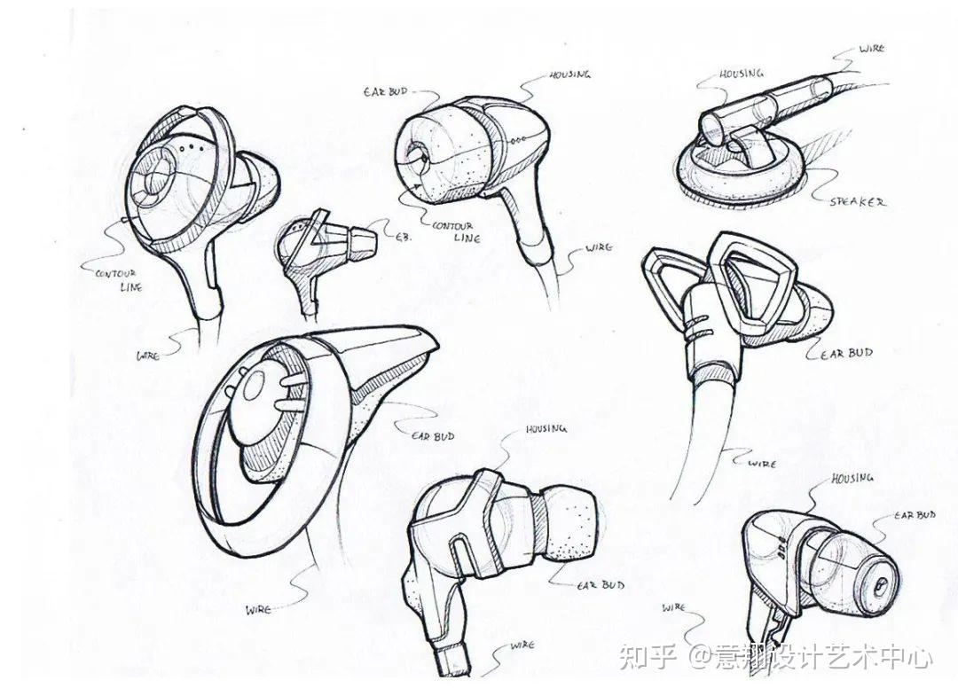 考研必备 一组耳机产品手绘分享
