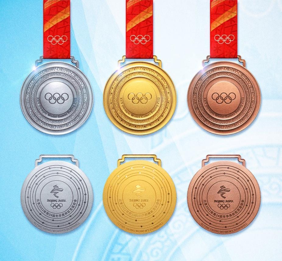 画冬奥会的三个奖牌图片