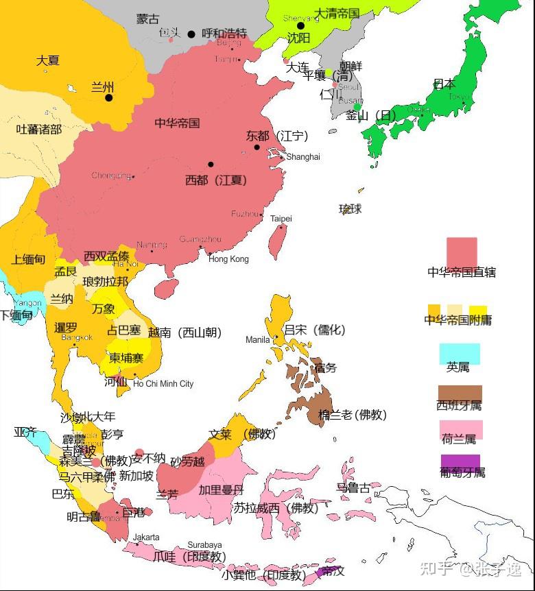 1890年的大华与周边局势图