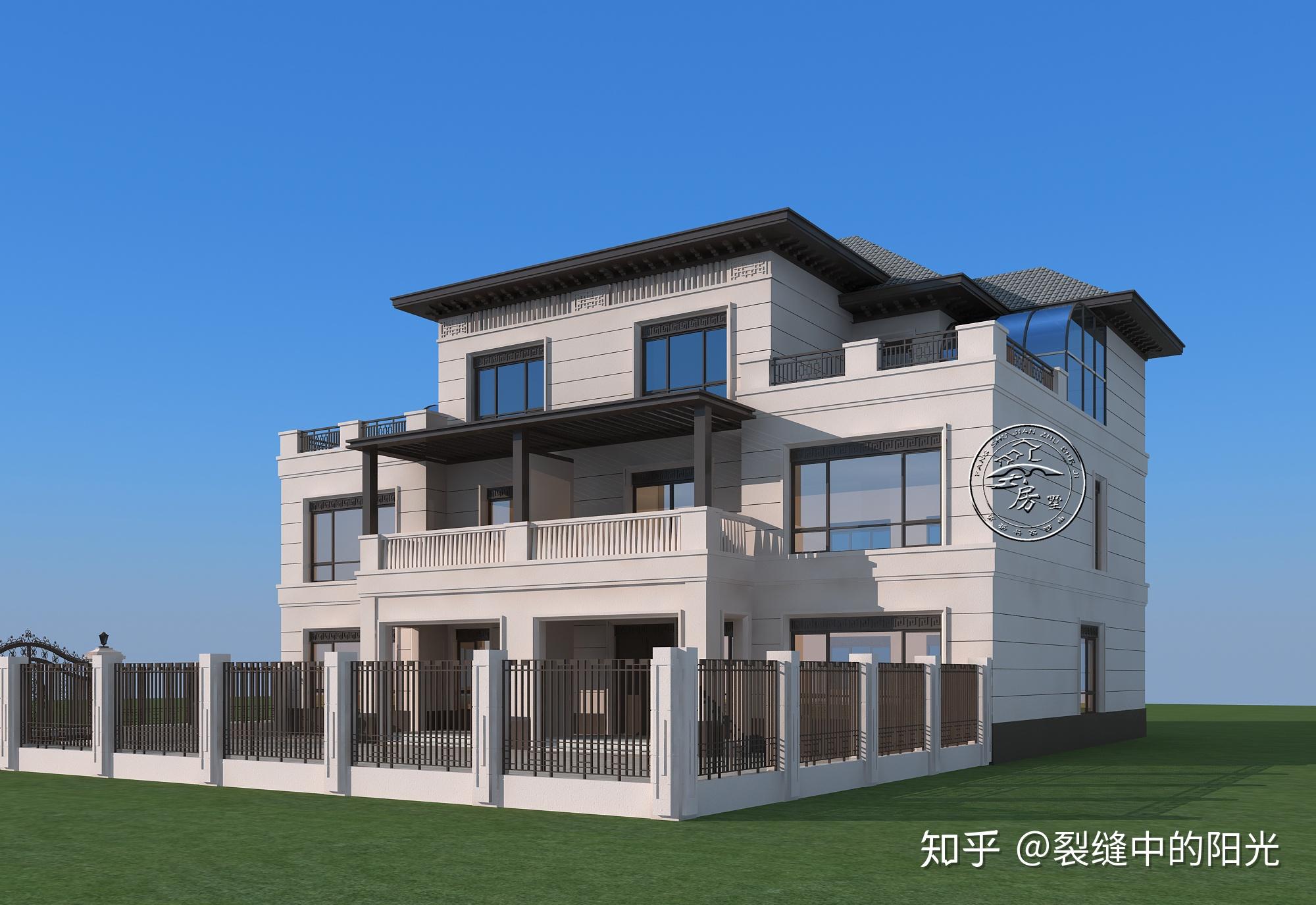 高质量完成了这套双拼别墅的效果图和户型图设计