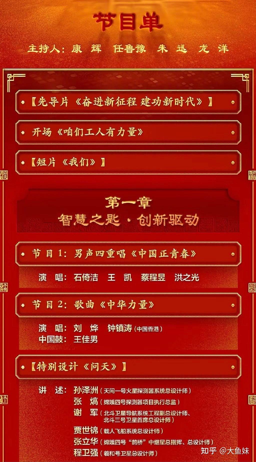 2022央视"五一晚会"节目单出炉,你最想看哪位嘉宾的演出? - 知乎