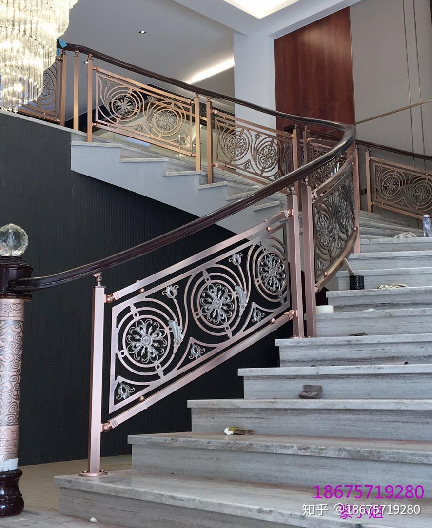 时尚铜艺楼梯护栏制作