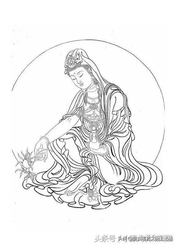 玉雕大师工作室流出27张观音画稿太漂亮了抓紧收藏