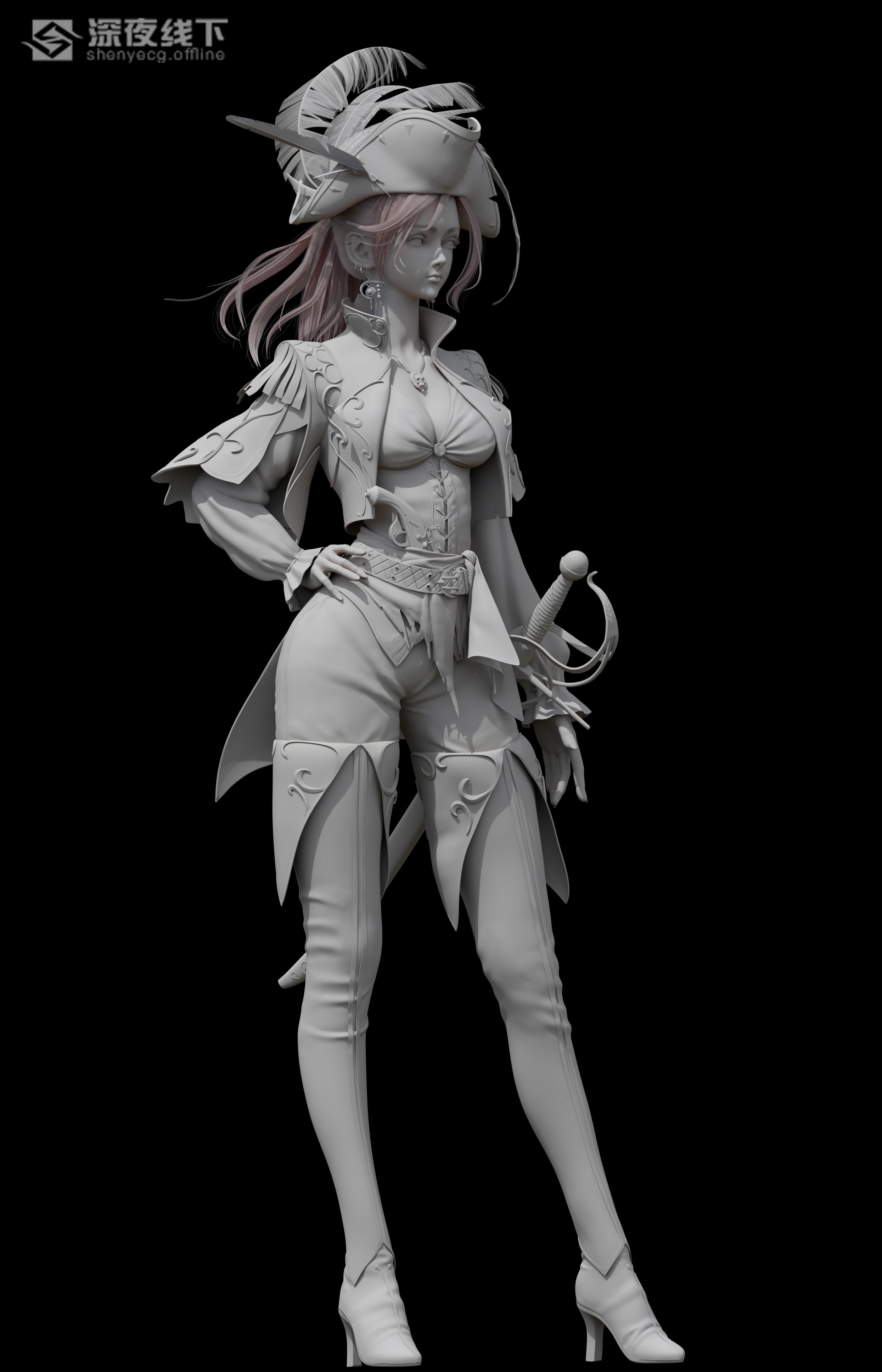 深夜学院线下学员新更cg角色模型作品1