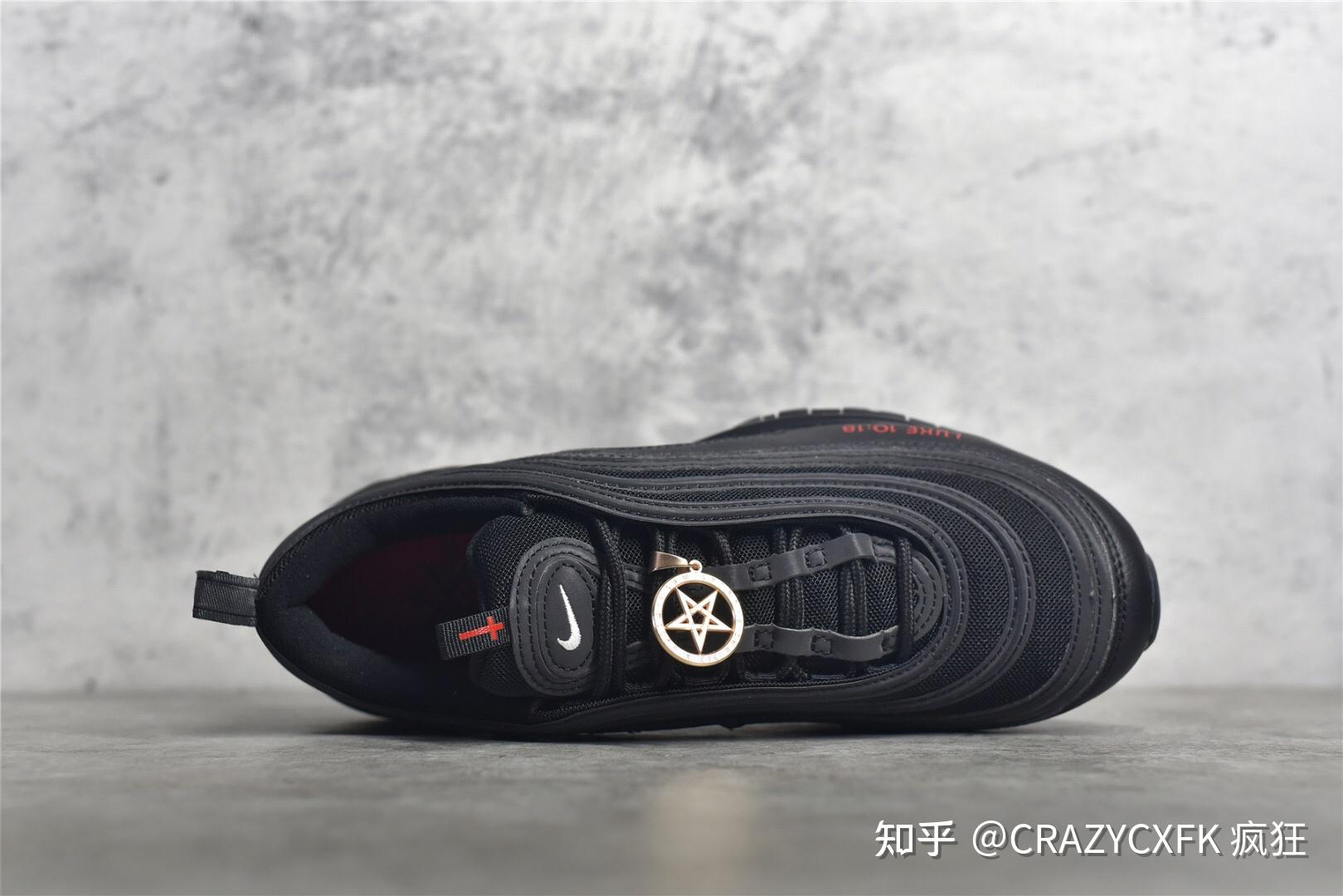 耐克联名mschfxlilnasairmax97jesusshoes3m黑圣水撒旦全掌气垫运动鞋