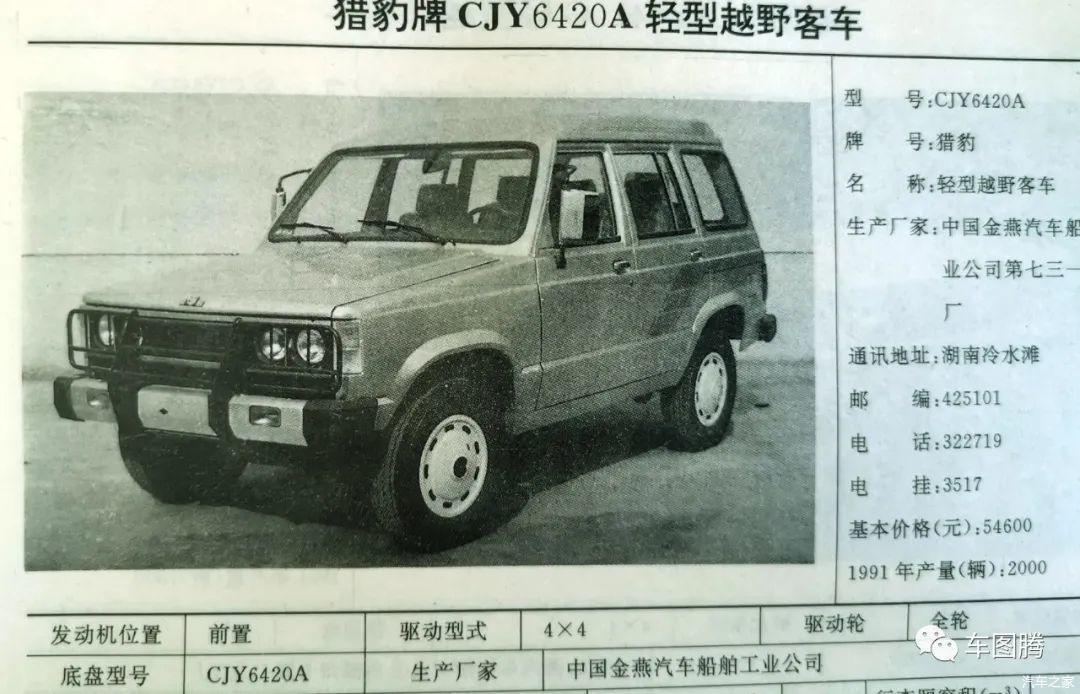 1987年,7319工厂完成了猎豹cjy6420a轻型越野指挥车的试制,并在次年小