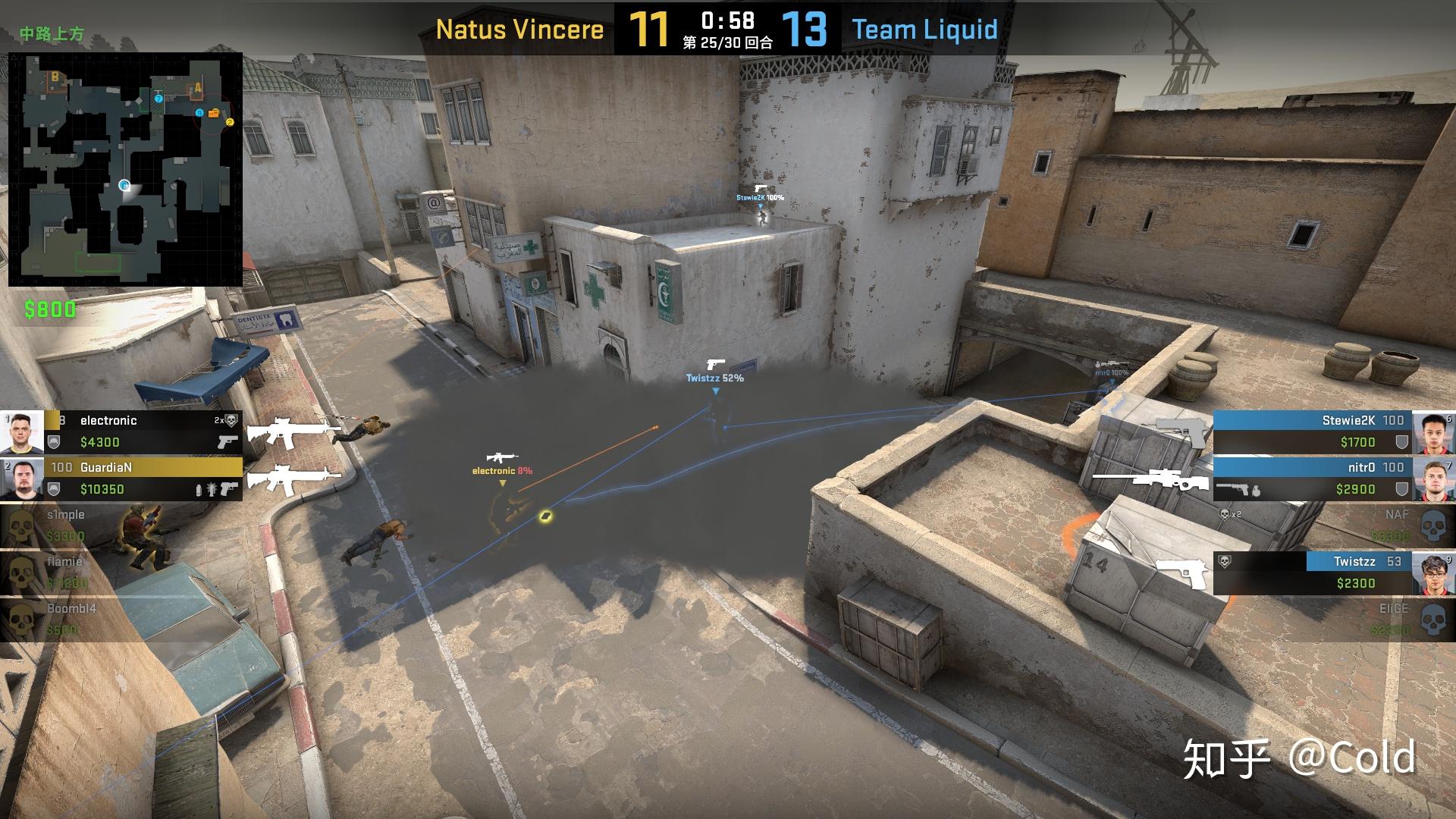 csgo地图dustⅡ全分析5blast第一轮bo1navivsliquiddemo分析