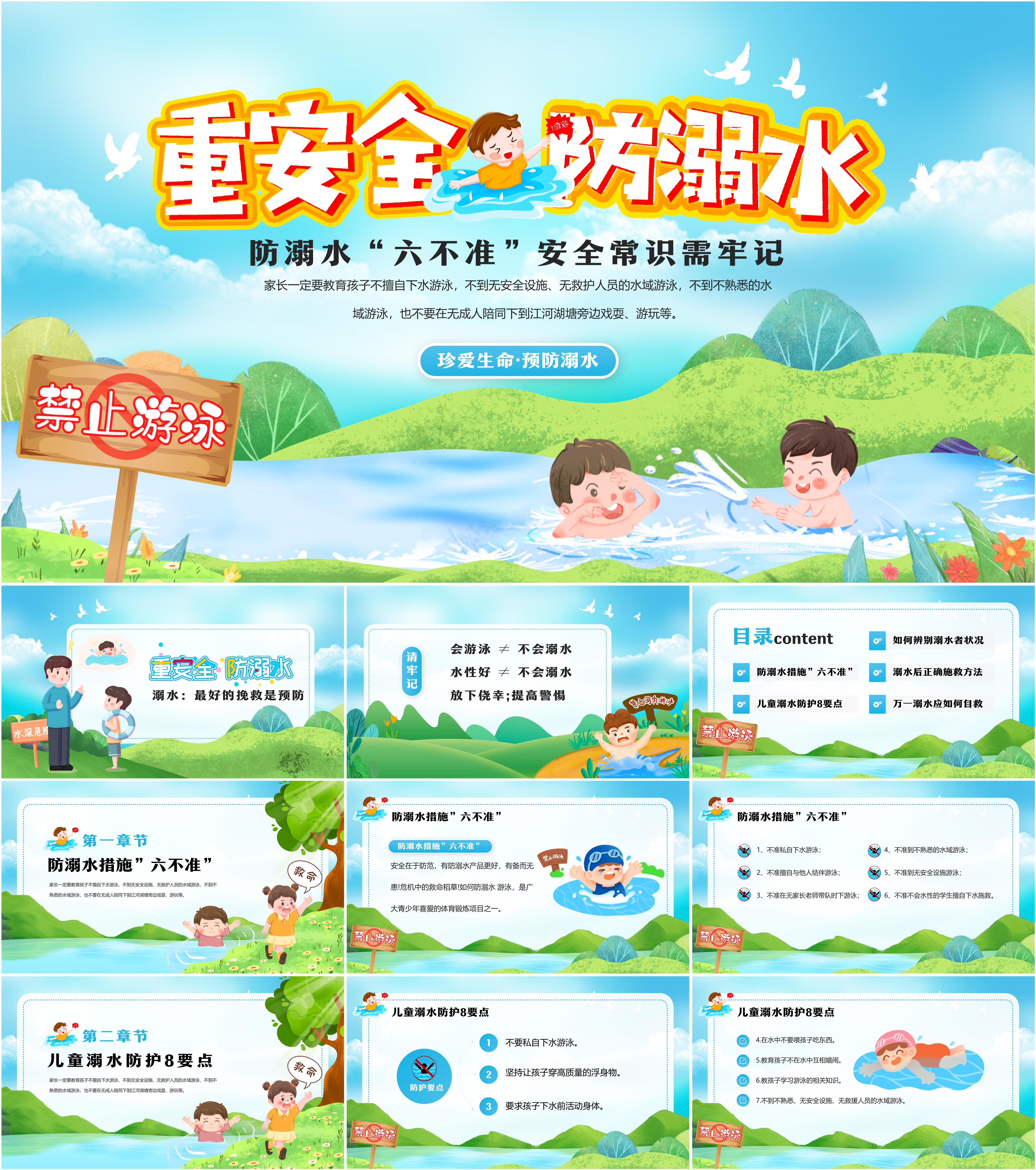 最新22套高质量预防溺水安全教育ppt课件!