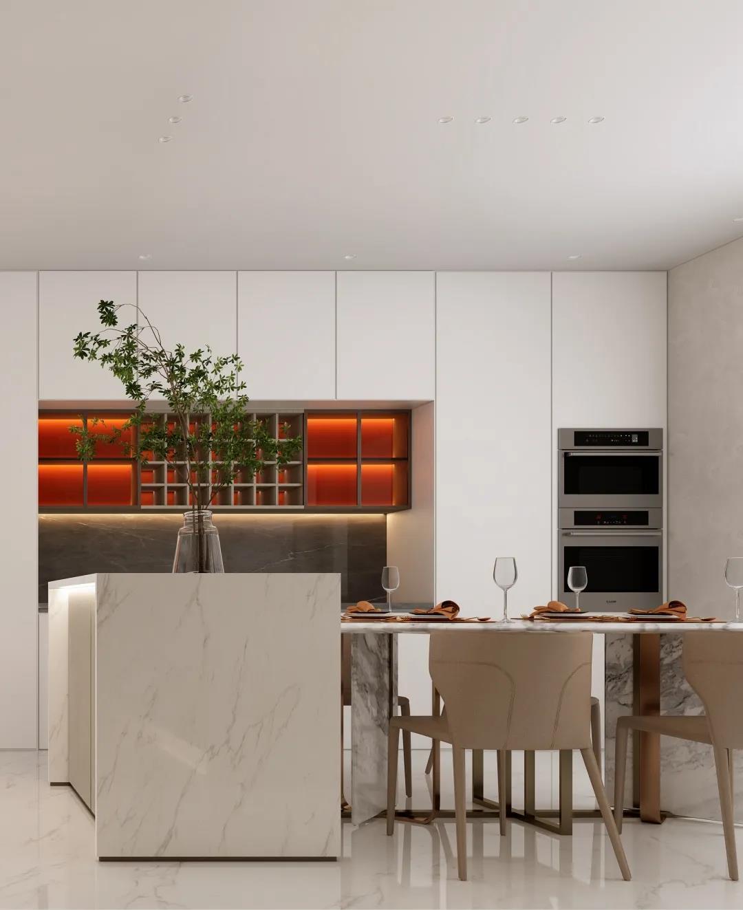 170平的大平层最适合哪种风格?这个爱马仕橙的墙面设计也太妙了