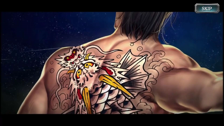 《如龙7:光与影的去向》中,主角春日一番背后的纹身,是一条生有龙头的