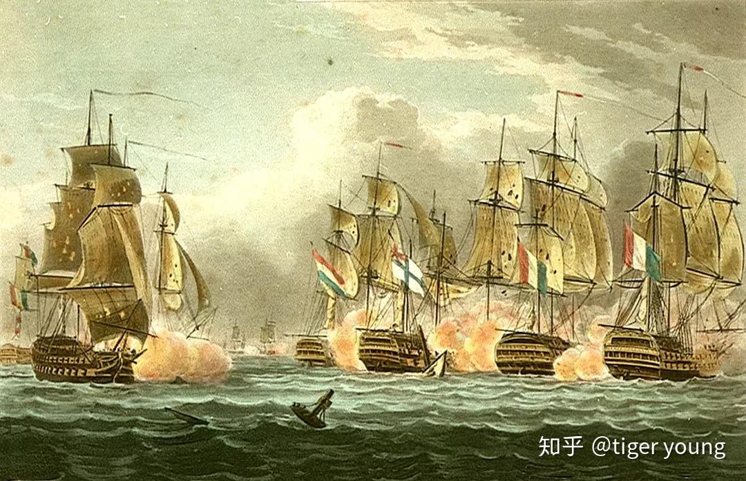 纳尔逊勋爵在随后指挥的尼罗河口,哥本哈根和特拉法尔加三场大海战中
