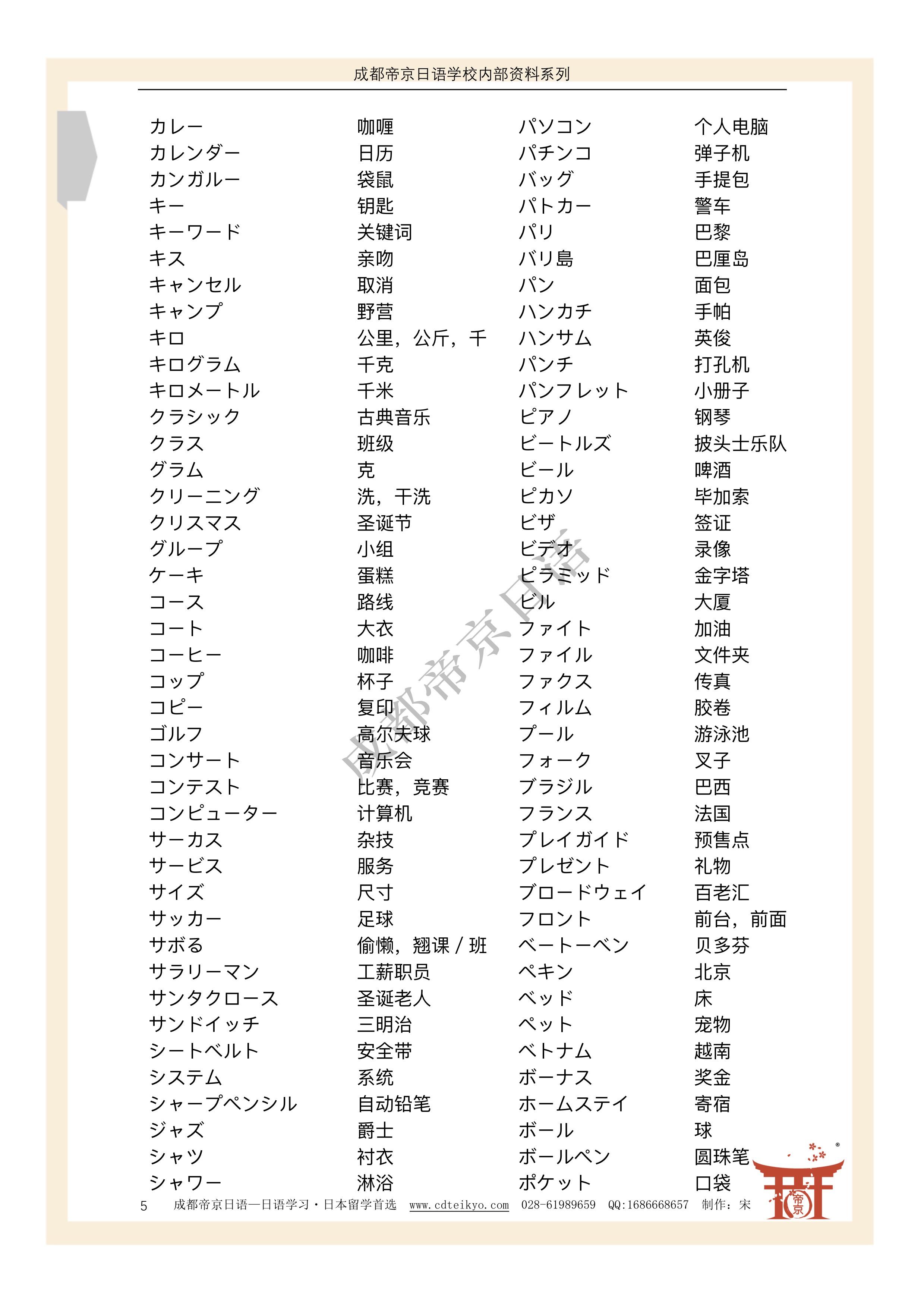 日语初级（N4&N5）外来词汇总 - 知乎