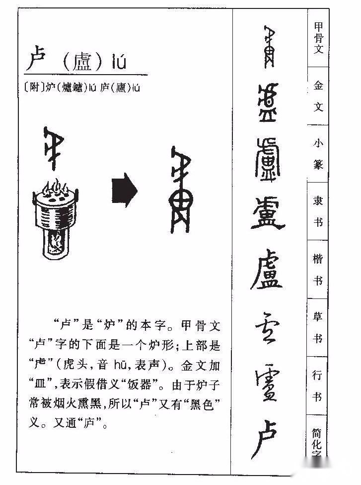 5卢的部首笔画 2简体部首 卜造字法 卜汉字结构 上下结构繁体字 盧