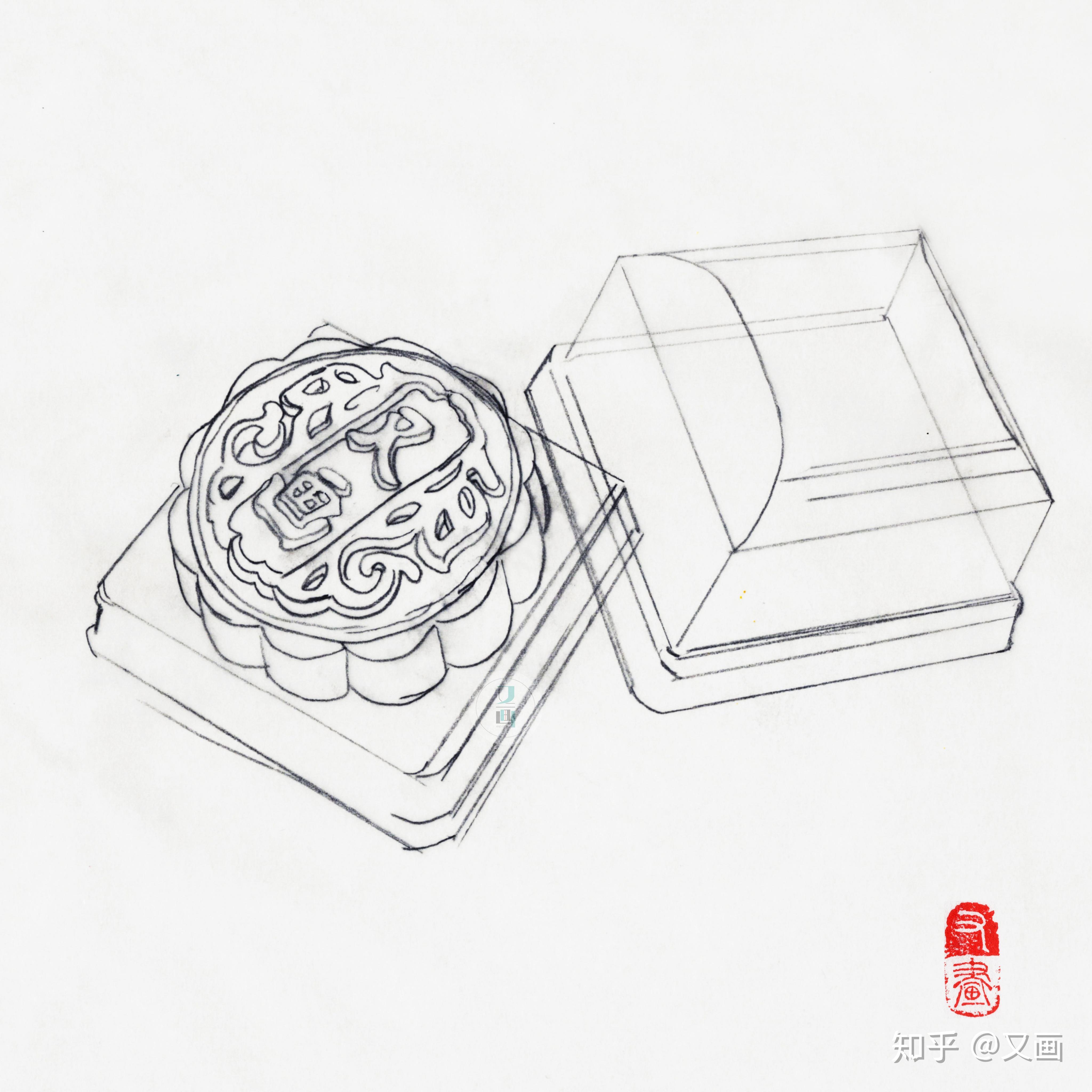 彩铅| 中秋月饼 | 画个月饼带回家 - 知乎