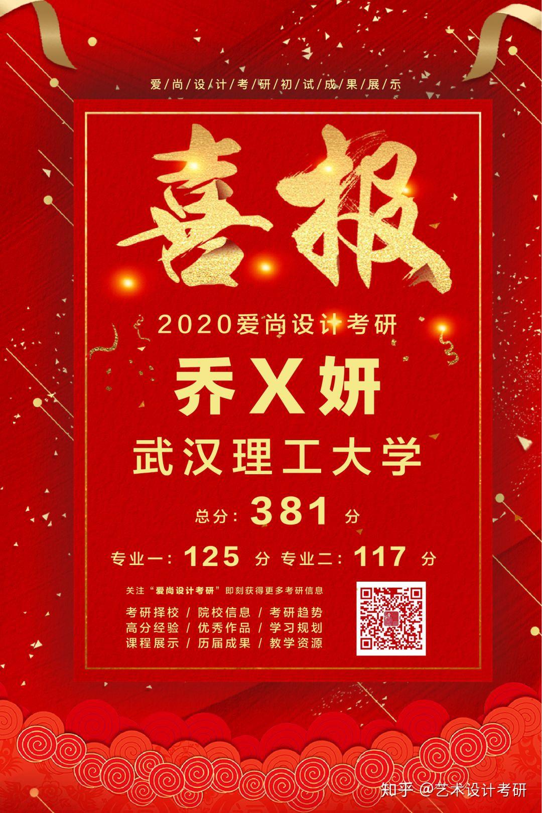2020设计考研 武汉理工大学红榜 | 针对性设计考研,爱尚助你一战成硕!