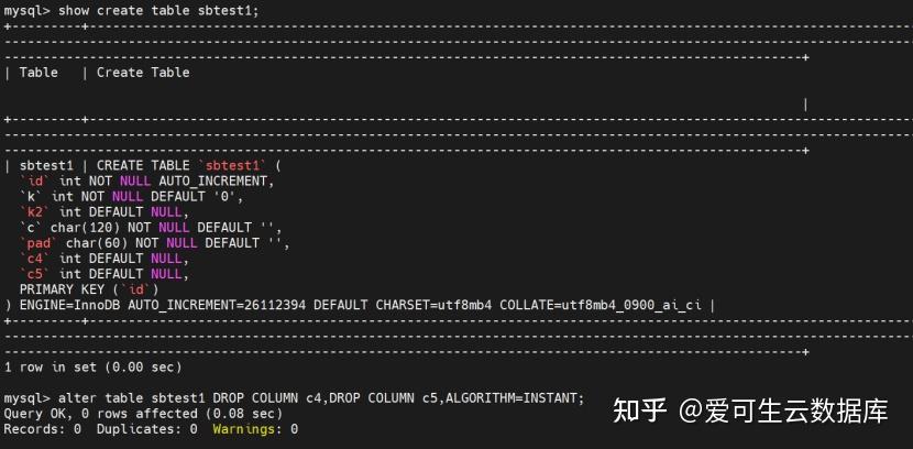 新特性解读 | MySQL8.0 ALTER TABLE … ALGORITHM=INSTANT - 知乎