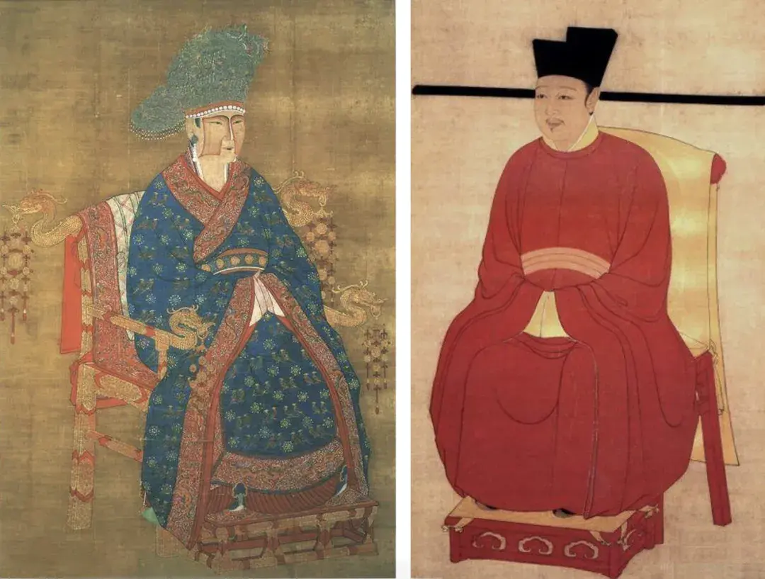 《宋代帝后像》  《宋徽宗像》在宋人摹《韩熙载夜宴图》中,也可以